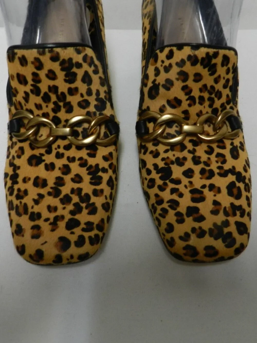Via Spiga pony hair fur leather animal leopard block heels pumps NEW Size Sz 8